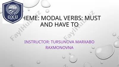 modal verbs: must and have to — PPTX