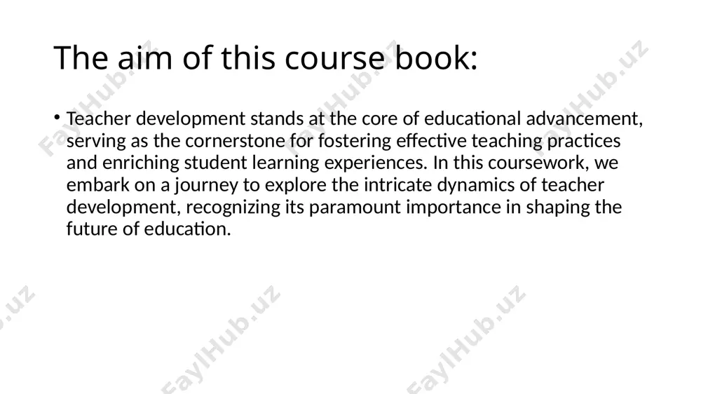 tools and strategies, the paper aids in the design of development programs that are tailored to meet the specific needs of teachers and schools conclusion teacher professional development is about professional and personal growth teacher, an ongoing process that starts from the beginning of preparation for the profession and continue until the end of life, a process that is realized in different ways, which involves training of teachers with new knowledge, skills, strategies in the respective areas of competence and application of appropriate technology teachers need to participate in professional development activities not just for their own professional and personal development, but to also increase student learning, school improvement and the quality of the education system high-quality teacher training is possible only through a good model of teacher training. the core elements of a teacher training model that determine its success consist of its design, its implementation and management and …