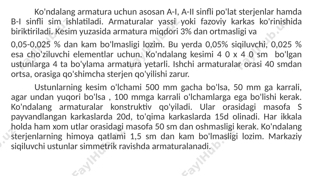 rkazlari orasidagi masofa). ferma va arka elementlarining hisobiy uzunliklari jadvaldan qabul qilinadi. bir qavatli sanoat binolarining ustunlari oʻz tekisligida bikir boʻlgan tom konstruksiyalari bilan sharnir orqali biriktirilganda, ustunlarning hisobiy uzunliklari jadvalidan qabul qilinadi. image1.png image2.png image3.png image4.png image5.png /docprops/thumbnail.jpeg