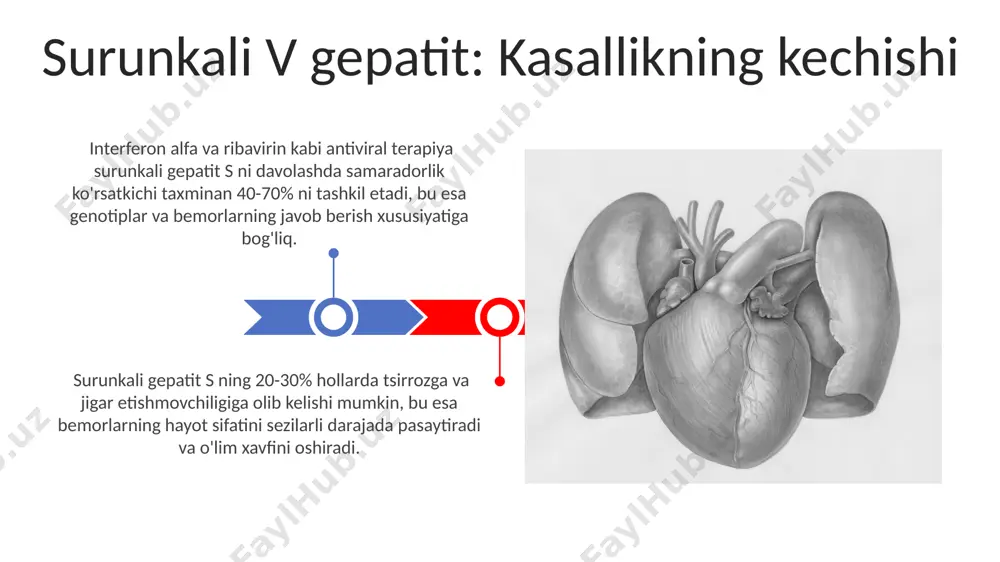 kin. suyak mineral zichligini o‘lchash (dexa skanerlash) orqali vitamin d yetishmovchiligi bilan bog‘liq suyaklarning mineralizatsiyasi buzilishini aniqlash mumkin, t-ball va z-ball ko'rsatkichlari baholanadi. d vitamini yetishmovchiligini aniqlash usullari v gepatitni davolash: interferonlar va antiviral preparatlar даволаш жараёнида содир бўладиган ножўя таъсирлар, масалан, гриппга ўхшаш симптомлар, анемия ва лейкопения кабиларни аниқлаш ва мониторинг қилиш учун қон анализини мунтазам равишда ўтказиш муҳимдир. v gepatit с даволашда пегинтерферон альфа-2а билан рибавириннинг биргаликда қўлланилиши вируснинг генотипига боғлиқ ҳолда 48-72 ҳафта давом этади ва даволаниш самарадорлиги 50-80% ни ташкил этади. postinfarkt kordiosklerozning klinik ko'rinishlari klinik tekshiruvda, postinfarkt kordiosklerozining diagnostik belgilari qatoriga yurak tovushlarining o'zgarishi, sistolik shovqinlar va yurak chegaralarining kengayishi kiradi. postinfarkt kordiosklerozi ko'pincha dispneya, angina pektoris xurujlari va yurak yetishmovchiligi bilan namoyon bo'ladi, bu bemorlarda 60% dan ortiq hollarda kuzatiladi. diagnostika usullari: ekg, ehokardiografiya ekgda st segmenti depressiyasi va t tishchalarining inversiyasi, shu jumladan, 2 mm dan ortiq bo'lgan q tishchalarining chuqurlashuvi postinfarkt kordiosklerozining …