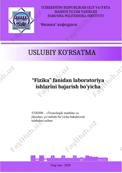 laboratoriya ishlarini bajarish bo’yicha uslubiy ko’rsatma — DOCX