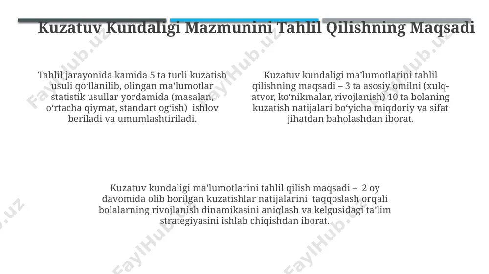 qil kuzatuvchi tomonidan amalga oshirilishi va keyinchalik interrater reliabiliyasi hisoblanishi kerak (kappa koeffitsienti ≥0.7). e'tiboringiz uchun rahmat @taqdimot_robot image1.jpeg