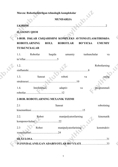 robotlashtirilgan tehnologik komplekslar — DOCX