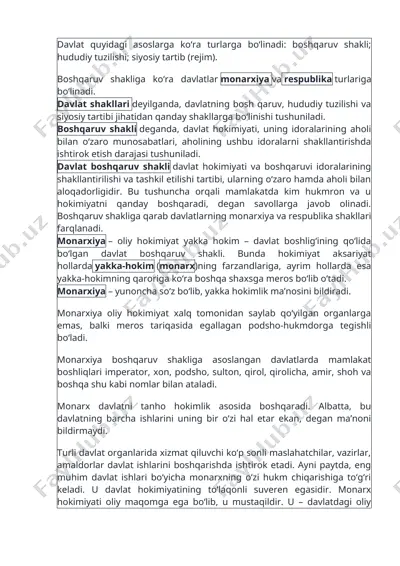 davlat boshqaruv shakli va turlari — DOCX