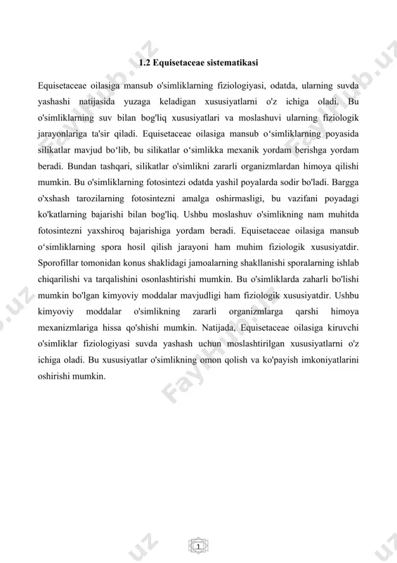 'oqbo'yi hududlarida va sho'rlangan ko'l qirg'oqlarida uchraydi. otquloqlar mineral ozuqalarga boy tuproqlarni afzal ko'radi va ko'pincha tuproq unumdorligining ko'rsatkichlari sifatida ishlatiladi. ular odatda yog'ingarchilik ko'p bo'lgan yoki suv havzalariga yaqin joylarda joylashgan bo'lib, ular nam muhitni saqlashga yordam beradi. o'simliklar ko'pincha zich stendlarda o'sadi, ular suv-botqoqli yashash joylarida katta, monospesifik yamoqlarni yaratishi mumkin. equisetaceae oilasining ekologik ishlab chiqishlari va mozonlanishlari ot quyruqlari bir nechta ekologik afzalliklarga va moslashuvlarga ega bo'lib, ularning tabiiy yashash joylarida rivojlanishiga yordam beradi. ularda ildizpoyalarning yaxshi rivojlangan tizimi mavjud bo'lib, bu ularning tez tarqalishiga va katta klonal koloniyalar hosil qilishiga imkon beradi. o'simliklar chuqur va keng ildiz tizimiga ega bo'lib, ular tuproqni barqarorlashtirish, eroziyaning oldini olish va tuproqdan ozuqa moddalarini o'zlashtirishga yordam beradi. bundan tashqari, ularning to'qimalarida kremniyning yuqori konsentratsiyasi mavjud bo'lib, bu ularni o'txo'rlarga chidamli qiladi va o'simliklar ichida suvni qabul qilish va taqsimlashni tartibga solishga yordam beradi. ot quyruqlari, shuningdek, tuproqdagi past kislorod darajasiga …