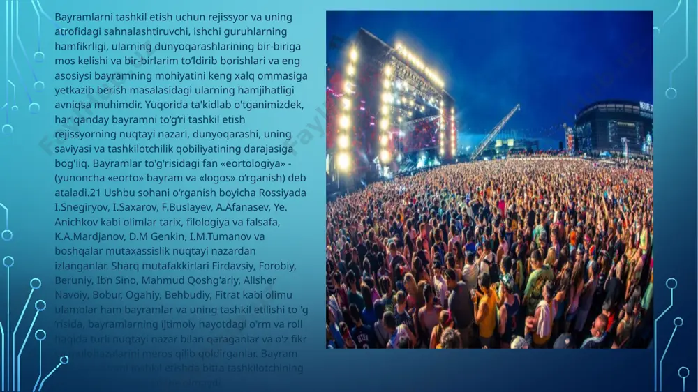 ko'ngilochar dasturlar, festivallar, tantanalar, bayramlar, karnavallar namoyishi - Page 5
