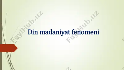 din madaniyat fenomeni — PDF