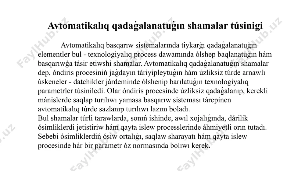 anda katushkanıń induktiv qarsılıǵınıń ápiwayılıǵı hám puqtalıǵı, shıǵıwdaǵı quwatınıń shaması hám háreketsheń kontaktlarınıń joqlıǵı sebepli basımdı ólshew hám retlew, hár túrli suyıqlıqlar hám gazler sarpın ólshewde keń kólemde qollanılmaqta. sıyımlı datchikler - kondensatordıń sıyımı elektrodlardıń formasına hám geometriyalıq ólshemlerine, diyelektrik kiriwsheńlikke, qaplamaları arasındaǵı aralıqqa baylanıslı. ólshenetuǵın elektrlik emes muǵdar tuwrıdan-tuwrı kondensatordıń joqarıda aytılǵan parametrleriniń biri bolıwı hám ózgerip kondensatordıń sıyımın ózgertiwi múmkin. fotoelektrlik ózgertkishler - elektrik emes muǵdarlardı ólshew ushın fotoelektrlik ózgertkishler - fotoelementler keń kólemde qollanıladı, olardıń islew principi fotoelektrlik effektke tiykarlanǵan. induktiv hám transformator datchikleri.datchiktiń kiriw shaması hawa boslıǵı bolıp, shıǵıw shaması ia ekilemshi ásbaptaǵı tok boladı. ia mánisi oramnıń induktiv qarsılıǵı hám de ólshewshi ásbaptıń aktiv qarsılıǵına baylanıslı. oramnıń induktivligi eki hawa boslıǵı esabın alǵan halda tómendegi teńleme arqalı anıqlanadı: (4.2) shıǵıwdaǵı tok bolsa: (4.3) (4.3) bul jerde: r=rch+rózg - oramnıń hám ólshew ásbapı qarsılıqlarınıń jıyındısı, om; ωl - oramnıń induktiv qarsılıǵı, om; ω - oramnıń oramları …