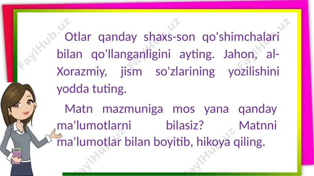 egalik qo'shimchalarining birlik va ko'plik ma'nosida ifodalanishi - Page 5