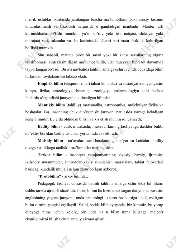 bilan karashdir. tahlilchi va iste’molchi/buyurtmachi urtasidagi ushbu ziddiyatlar natijasida talab kilinayotgan xakikati yuzaga keladi. inson tafakkuri uni kurshab turgan atrof muxitga munosabat bildiruvchi (aks ettiruvchi) uning miyasi faoliyatining maxsulidir. shu yusinda u sub’ekt(individ)ga tegishli bo’ladi, ya’ni, uning urab turgan dunyoga nisbatan sub’ektivdir. tafakkur yordamida inson ikki bir butun vazifani bajaradi: · ob’ektiv dunyoni, uning ichki mohiyatini anglaydi, anglash orkali esa uni kayta idrok etadi; · tafakkurning ichki mexanizmlarini bilishga intiladi, ya’ni dunyoni u o’zi qanday anglaydi va buni nima maqsadda amalga oshirishini tushunib etadi. tahliliy intellektning muhim belgilari quyidagilar hisoblanadi: · teranlik - dalil va xodisalarning mohiyatiga etib bora olish kobiliyati, ularning sabab va konuniyatlarini, alokadorligi va rivojlanish istikbolini bilish; · tankidiy karash - xodisa va dalillarni ob’ektiv baxolash, mavjud karash, muloxaza, qarorlarni shubxa ostiga olgan xolda yondashish; · egiluvchanlik - bir g’oyadan ikkinchisiga uta olish, shu jumladan o’zinikiga zid bo’lgan g’oyalarga xam; · bilimning kengligi - xodisalar urtasidagi alokadorlikni …