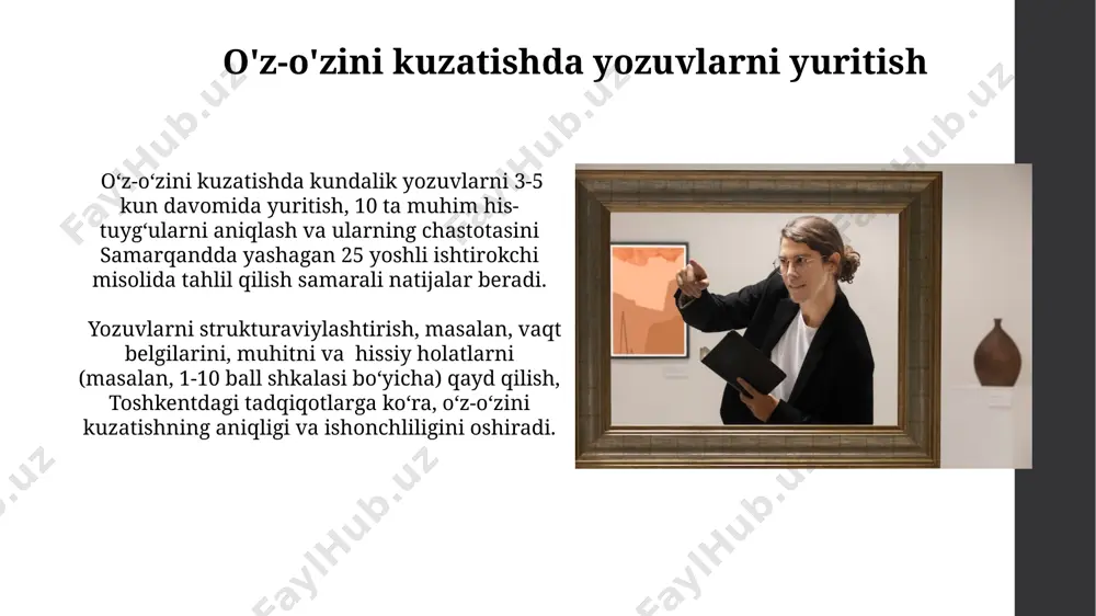 psixologiyada oʻzini oʻzi kuzatish metodi - Page 4