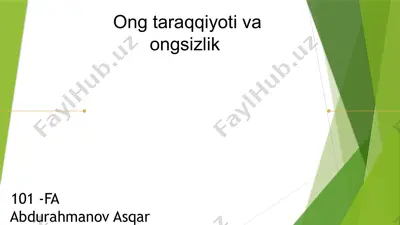ong taraqqiyoti va ongsizlik — PPTX