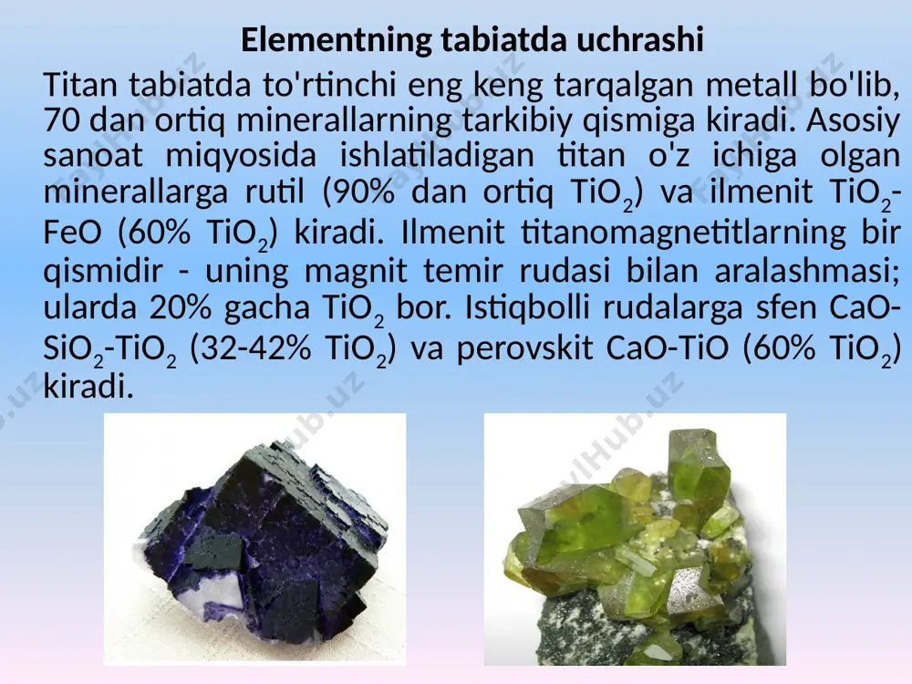 titan elementi uning fizik kimyoviy xossalari - Page 5