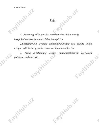 inson qomatini chizgilari — DOC