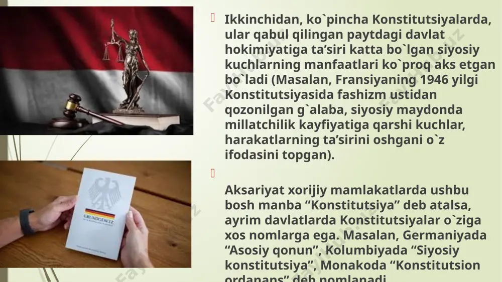 konstitutsiya tushunchasi, mohiyati va belgilari.konstitutsiyalarning funksiyalari va ularning turlari. - Page 5