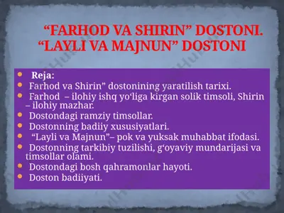 farhod va shirin — PPTX