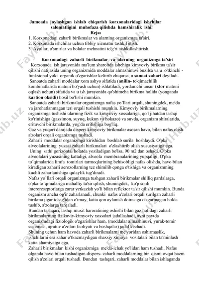 zaharli birikmalar va ularning ta'siri — DOCX