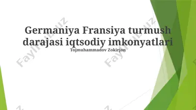 germaniya fransiya turmush darajasi iqtisodiy imkonyatlari — PPTX