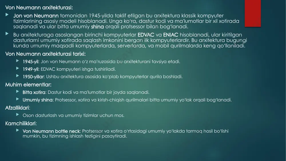 kompyuterarxitekturasi: von neumann va harvard arxitekturalari - Page 4