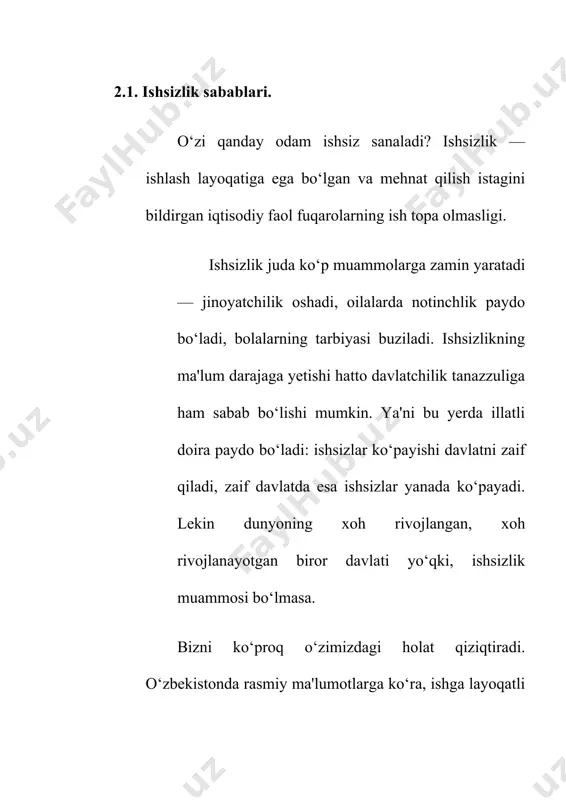 at bilan yengib o‘tishga tayyorlar haqida ketmoqda. o‘zi biror narsani eplay olmaydigan, salohiyat nol, ammo ambitsiyalari ummon bo‘lganlar haqida emas. bitta toshkent viloyatining o‘zidagi davlat tashkilotlarida shuncha ish o‘rni bor ekan, respublika bo‘yicha ishsizlik va bo‘sh ish o‘rinlariga oid raqamlarga qiziqib, bandlik va mehnat munosabatlari vazirligi bilan bog‘landik. vazirning birinchi o‘rinbosari erkin muhitdinov kun.uz’ga taqdim qilgan ma'lumotlarga ko‘ra, joriy yil 9 oy natijasi bilan o‘zbekistonda ishsizlik darajasi 9,4 foizni tashkil qilgan (o‘tgan yil shu davrda 11,1 foiz), ishsizlar 1 million 417 mingta (o‘tgan yili 1 mln 912 ming). bo‘sh ish o‘rinlari 234 mingni tashkil qildi, shundan 92 mingtasi davlat tashkilotlari, 142 mingtasi xususiy sektordagi sub'yektlar hisobiga to‘g‘ri keladi. «bo‘sh ish o‘rniga qo‘yilgan minimal talablar – 107,3 mingtasi oliy (46 foiz), 104 mingtasi (44 foiz) o‘rta maxsus ma'lumotli kadrlarga talab qo‘yilgan bo‘lsa, 23,1 mingtasi (10 foiz) maxsus ma'lumot talab qilmaydigan bo‘sh ish o‘rinlarini tashkil etadi. xususan, xizmat ko‘rsatishda — 54,7 ming, …
