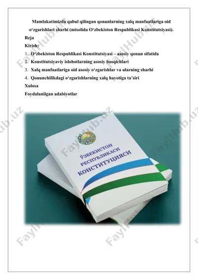 o‘zbekiston respublikasi konstitutsiyasi — DOCX