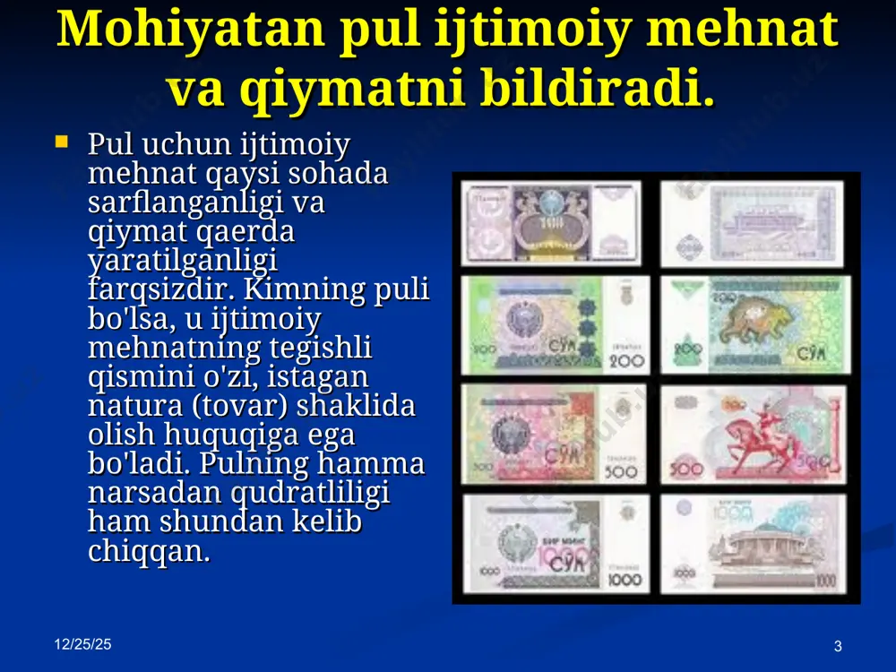 ganlar o’rtasidagi vositachilikdir. hozir bu faoliyat maxsus malaka va texnikaga ega bo’lgan maxsus ixtisoslashgan muassasalar-banklar tomonidan amalga oshirilmoqda. * * kreditning imkoniyati va zarurligi shu bilan bog’liqki korxonalar mahsulot sotishda, xodimlarga mehnat xaki hisoblanganda, korxona va jismoniy shaxslar o’z pullarini banklarda saklashi va boshqa xollarda vaqtinchalik bo’sh bo’lgan pul mablag’lari bo’lgani xolda boshqa korxona va tashkilotlarda o’z faoliyatlarini o’zluksizligini ta’minlash uchun tegishli pul mablag’iga ehtiyoj sezadi. bu xolat qishloq xo’jalik korxonalariga ham tegishli bo’lib, bu ishlab chiqarishni mavsumiyligi, mahsulot ishlab chiqarish vaqti bilan uni sotish xajmini ko’pchilik mahsulotlar bo’yicha mos kelmasligi, sotilgan mahsulotlarga pulni o’z vaqtida kelib tushmasligi va boshqa xolatlar ularni kreditdan foydalanishni takozo etadi.
