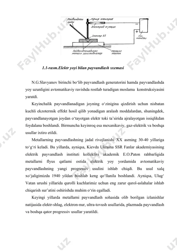 yuqori plastik xolatga keltiribbosim bilan payvandlashning barcha usullari, jumladanelektr kontakt, gaz alangasida qizdirib preslash, diffuzion payvandlash usullari kiradi. maxanik sinf. bu sinfga oid payvandashning barcha usullari (sovuqlayin ishqalab, ultrotovush, portlptish va boshqalar) qo‘llanilganda mexanik energiya issiqlik energiyasiga aylanadi va metall qizib bosim ostida payvandlanadi. sanoatda metallarni payvandlashda qo‘llaniladigan usullar juda ko‘p (135 dan ortiq) bo‘lishiga qaramay, ularning payvandlanish joylarining holatiga, metallni suyuqlantirish uchun qanday energiyadan foydalanilayotganligiga va protsessning mexanizatsiyalashtirilganlik darajasiga qarab tubandagi asosiy gruppalarga ajratish mumkin: 1. payvandlanish joylarining holatiga ko‘ra: a) suyuqlantirib payvandlash; b) plastik holatga kelguncha qizdirib, bosim ostida payvandlash. 2. metallarni suyuqlantirish uchun qanday energiyadan foydalanganligiga ko‘ra: a) elektrik; b) ximiyaviy; v) mexanikaviy va boshqa xillarga ajratiladi. 3. protsessning mexanizatsiyalashtirilganlik darajasiga ko‘ra: a) dastaki; b) yarim avtomatikaviy; v) avtomatikaviy. metallarning payvandlanuvchanligi metallarning mavjud usullarda texnikaviy talablarga javob bera oladigan darajada payvandlanish hususiyati ularning payvandlanuvchanligi deyiladi. metall va qotishmalarning payvandlanuvchanligi, asosan, ularning ximiyaviy tarkibiga, tarkibidagi metallmas qo‘shimchalarning xiliga, …