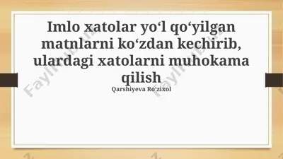 imlo xatolarini aniqlash va tuzatish — PPTX