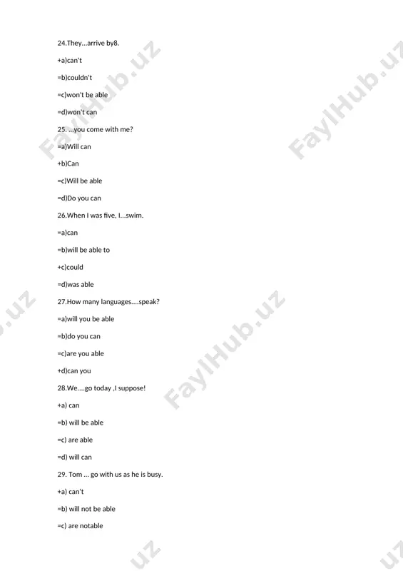 fill in the blank exercises - english grammar - Page 5