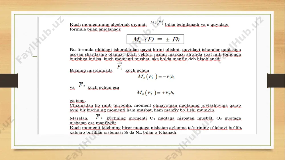 kuch momenti va juft kuchlar - Page 5