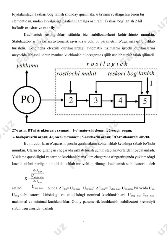lanishlari. uchiq max ukir max-maksimal va minimal kuchlanishlar. oddiy parametrik kuchlanish stabilizatori kremniyli stabilitron asosida tuziladi nazorat uchun savollar. 1. kuchlanish rostlagichlarni tuzulishi ishlashi qanday? 2. rostlash koeffitsenti k qanday topiladi? 3. kuchlanish stabilizatorini sxemasini izohlang? 2 image4.wmf oleobject1.bin image1.png image2.png image3.png ном чик чик ном кирр кир u u u u к d d =