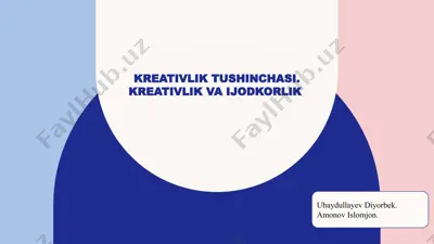 kreativlik va tushincha — PPTX