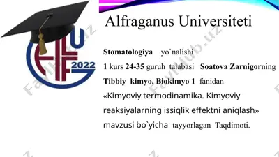 kimyoviy termodinamika — PPTX