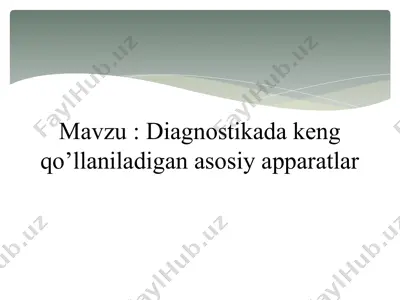 diagnostikada keng qo’llaniladigan asosiy apparatlar — ZIP