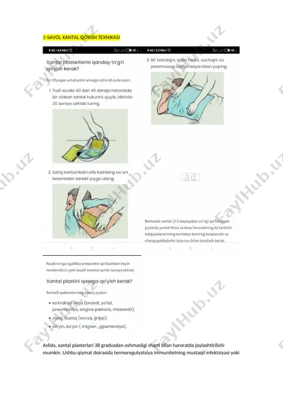 xantal qo'yish texnikasi — DOCX