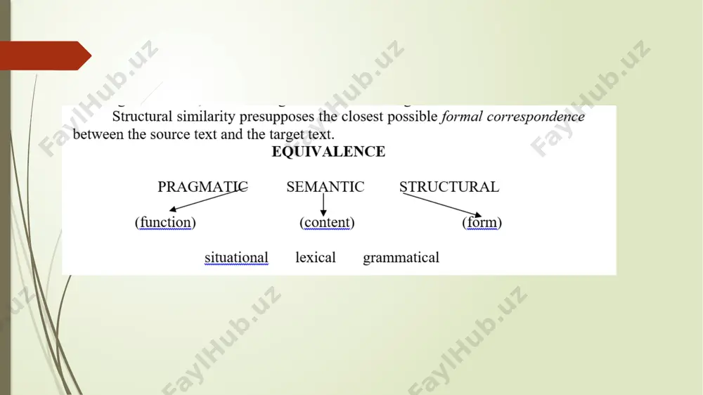 equivalence on the transformational level, which is called by v. komissarov the level of the invariant meaning of the syntactic structure. this level of equivalence presupposes retention of the utterance function, the description of the same situation, the same meaning of the source and target sentences, and a very close (but variable) grammatical meaning. lexical and grammatical equivalence on this level, the most possible semantic semilarity between the source and target sentences is found: every mother loves her children. i will write you every week. as a matter of fact, this is a word for word translation where each word and the whole structure retains its lexical and grammatical meaning, the situation designated by the sentences is identical, and the communicative function of the utterances is the same. every form of the target sentence is equal, with no variations, to that of the source language sentence. therefore, this level might …