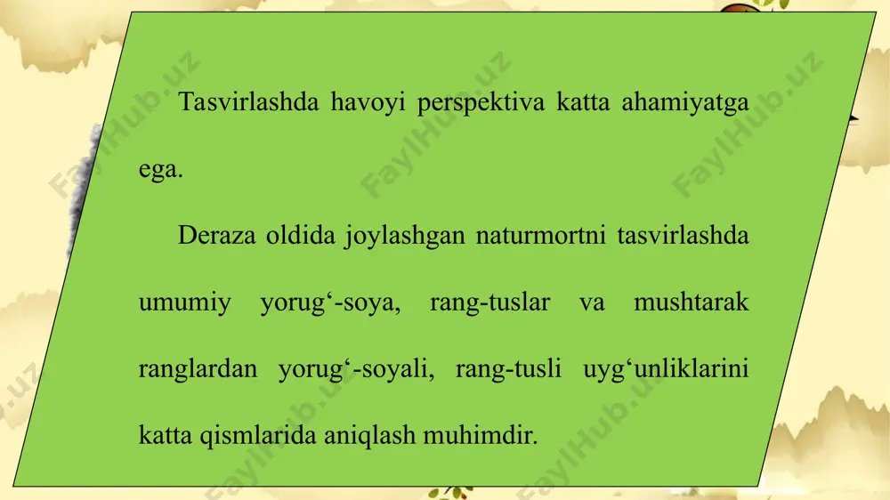 tabiat manzarasi fonida naturmort ishlash 5 - sinf - Page 5