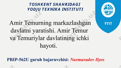 amir temur haqida maqola — PPTX