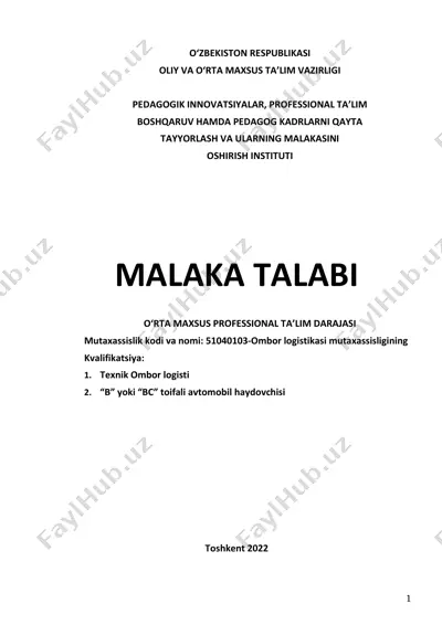 o‘rta maxsus professional ta’lim darajasi — PDF