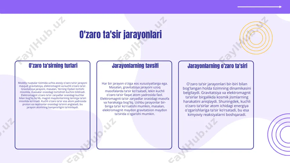 garishlarga nisbatan chidamliligini va uzoq muddat davomida o'z holatini saqlab qolish qobiliyatini anglatadi. bu barqarorlik tizimning ichki va tashqi ta'sirlarga qarshi qanday munosabatda bo'lishini belgilaydi. tizim barqarorligini ta'minlaydigan omillar: - tizimning ichki muvozanati. - ekologik va ijtimoiy omillarni hisobga olish. - resurslarning samarali boshqarilishi. - tizimning o'zgarishlarga moslashuvchanligi. barqarorlik dinamik jarayonlarda tizimning uzluksiz rivojlanishini ta'minlaydi. u har qanday o'zgarishlarga nisbatan muhim ahamiyatga ega, chunki barqarorlik tizimning mustahkamligini saqlaydi. o'zgarishlar tahlili metodlari o'zgarishlar tahlili o'zgarishlar tahlili, tizimdagi dinamik o'zgarishlarni tushunish va baholash jarayonidir. bu metodlar yordamida o'zgarishlarning sabab va natijalarini aniqlash, tizimning barqarorligini ta'minlash mumkin. tahlil usullari 1. statik tahlil: tizimning o'zgarishsiz holatini o'rganadi. 2. dinamik tahlil: vaqt o'zgarishini hisobga oladi va tizimning vaqt o'zgarishidagi dinamikasini ko'rsatadi. 3. nisbiy tahlil: bir tizimni boshqa tizim bilan solishtiradi va farqlarni aniqlaydi. usullarning afzalliklari va kamchiliklari 1. statik tahlil: afzallik - oddiy va tezkor; kamchilik - vaqt o'zgarishini inobatga olmaydi. 2. dinamik tahlil: afzallik …