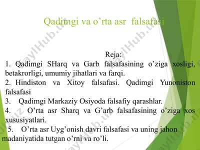 qadimgi va o'rta asr falsafasi — PPTX