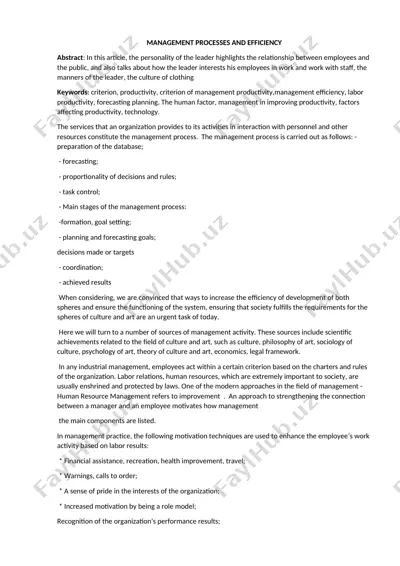 management processes and efficiency — DOCX