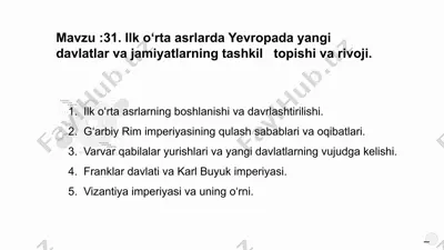 o'rta asrlar evropa tarixi — PPTX