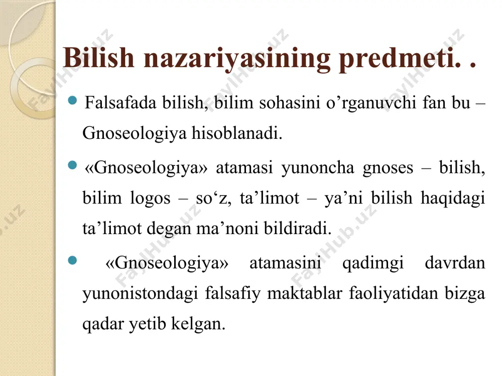 bilish falsafasi. (gnoseologiya) - Page 5