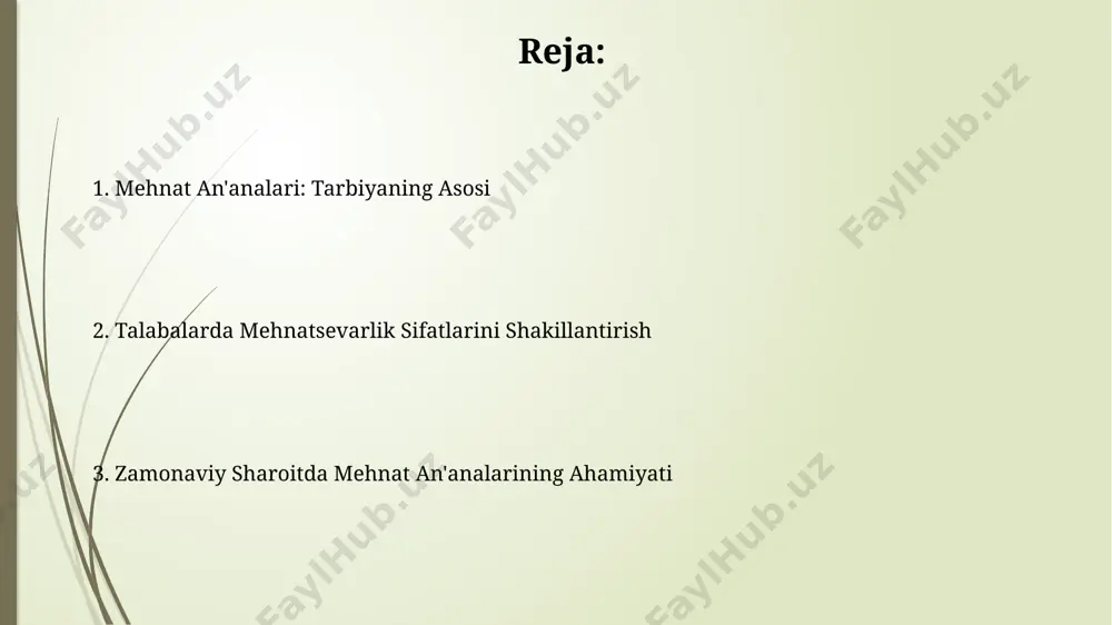 iy loyihalar ustida ishlash orqali, mas'uliyat tuyg'usini rivojlantirish bilan birga, 20 dan ortiq turdagi mehnat jarayonlari bilan tanishadilar. mas'uliyat tuyg'usini tarbiyalashda, 5-7 yoshli bolalarga 3 ta uy vazifasini muntazam bajarish topshiriladi, masalan, o'yinchoqlarini yig'ishtirish, samarqanddagi bobosiga telefon qilish va kechki ovqatdan keyin dasturxonni tozalash. mehnat madaniyati mehnat madaniyati, o'zbekistonning qishloq hududlarida, ayniqsa, 50 yoshdan oshgan avlodlar orasida, 2-3 avlod davomida oilaviy hunarmandchilik an'analarini saqlab qolishga asoslangan. samarqand viloyatida o'tkazilgan tadqiqotlar shuni ko'rsatdiki, mehnat madaniyatiga ega bo'lgan o'quvchilarning 70% dan ortig'i o'rtacha 15% yuqori akademik natijalarga erishadi. mustaqil hayotga tayyorgarlik mustaqil hayotga moslashish uchun 2023-yilgi statistikaga ko'ra, toshkent shahrida 5000 dan ortiq yoshlar turli xil ko'nikmalarni o'rganib, o'z bizneslarini ochishga harakat qilmoqdalar, bu esa ularni mustaqil hayotga tayyorlaydi. qashqadaryo viloyatida 3 yillik dastur doirasida 80% o'quvchilar pul boshqarish, byudjet rejalashtirish va moliyaviy savodxonlik bo'yicha treninglarni o'tab, mustaqil hayotga tayyorlanmoqdalar. o'z-o'zini boshqarish ko'nikmalari toshkentdagi maktablarning 30%ida o'quvchilarning o'z-o'zini boshqarish ko'nikmalarini baholash uchun …