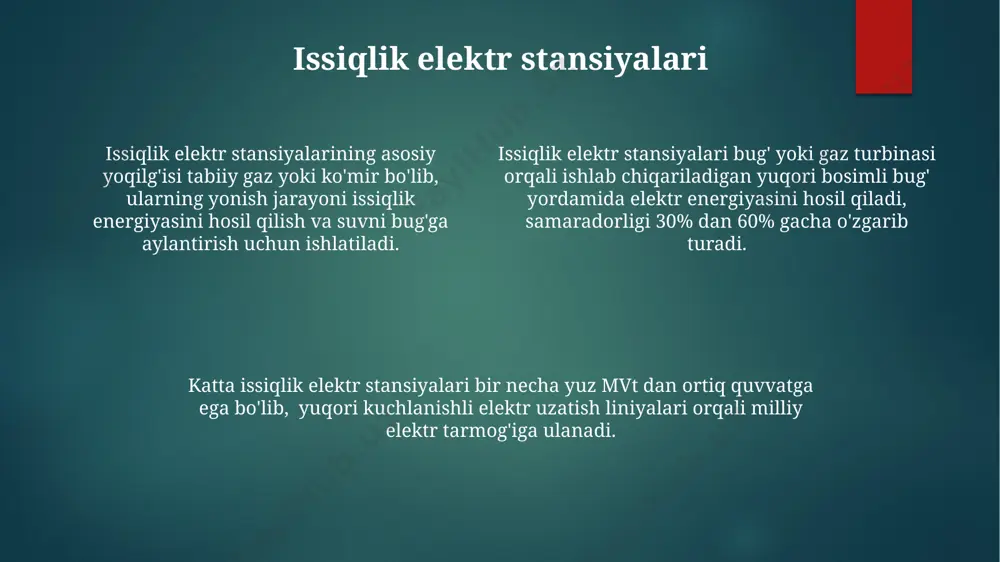 issiqlik, gidroelektr va boshqa elektr stansiyali elektroenergetika kompleksi - Page 4