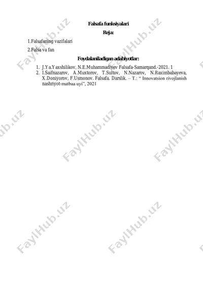 falsafa funksiyalari — PDF