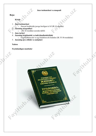 jazo tushunchasi va maqsadi — DOCX