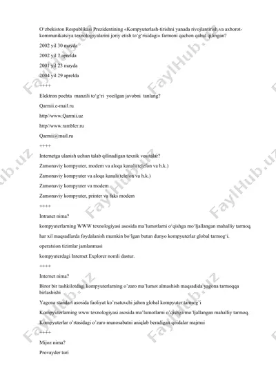 internet va texnologiyalar — DOCX