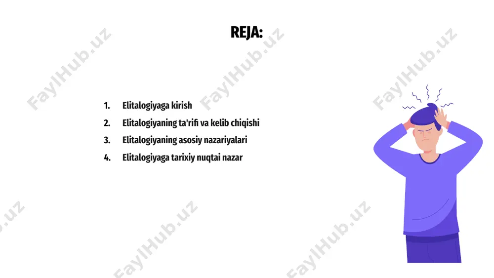 ilarning dastlabki asosli ishlaridan tortib, zamonaviy tanqidiy nuqtai nazarlargacha elitalogiya elita tuzilmalari va xatti-harakatlarini tushunishda sezilarli yutuqlarga erishdi. elitalogiyaning asosiy nazariyalari imtiyozlar, ierarxiya va elita guruhlarning siyosiy, iqtisodiy va ijtimoiy tuzilmalarni shakllantirishga ta'siri masalalarini o'rganadi. elitalogiyaga tarixiy nuqtai nazar elitalogiya, ya’ni elitalarni o‘rganuvchi fan vaqt o‘tishi bilan turli bosqichlarni bosib o‘tgan. qadimgi yunonlarning aristokratiyaga e’tibor qaratishidan tortib, hozirgi zamon sotsiologlarining hokimiyat tuzilmalari tahliligacha. oʻrta asrlarda elitalogiya kengayib, diniy elita va monarxlarni qamrab oldi. uyg'onish davri san'at, ta'lim va siyosiy ta'sirga urg'u berib, elita madaniyatiga yangi istiqbollarni olib keldi. bugungi kunda elitalogiya sotsiologiya, siyosatshunoslik va tarix kabi turli fanlarni o‘z ichiga oladi. olimlar elita hokimiyati va imtiyozlari dinamikasi haqida yangi tushunchalarni ochib berar ekan, u rivojlanishda davom etmoqda. elitalogiya rivojiga asosiy hissa qo'shganlar elitalogiya kashshof olimlarning hissalari bilan shakllangan bir necha asosiy bosqichlarni bosib o'tdi. ularning ta'siri zamonaviy tushunish va tadqiqot yutuqlari uchun asos yaratdi. asosiy hissa qo‘shganlar qatorida innovatsion g‘oyalari …